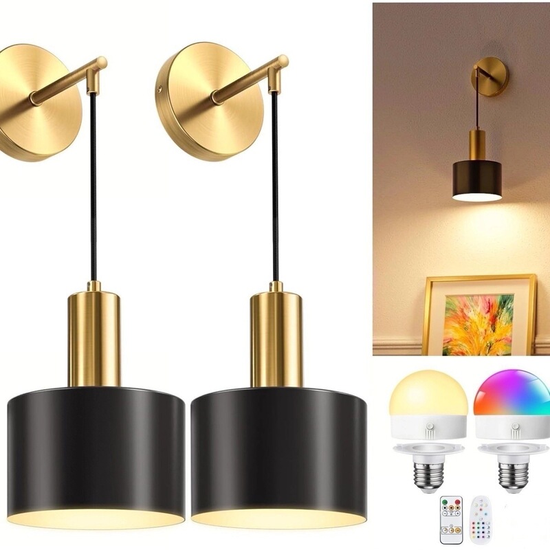 Cross-Border Amazon Wireless Battery-Powered Wall Lamp Rgb Bedroom Bedside Lamp Living Room Background Wall Corridor Lamp Cross-Border Amazon Wireless Battery-Powered Wall Lamp Rgb Bedroom Bedside Lamp Living Room Background Wall Corridor Lamp