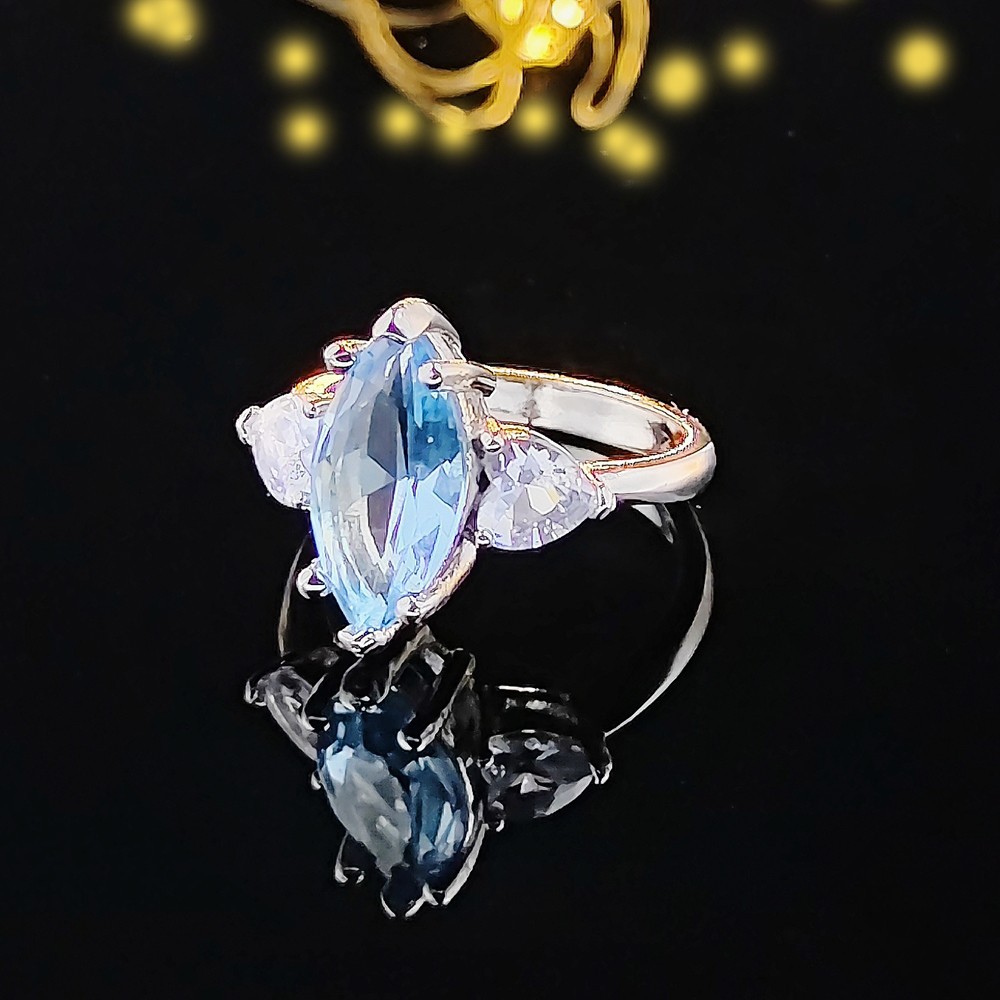 Fashion Geometric Copper Inlay Zircon Rings 1 Piece