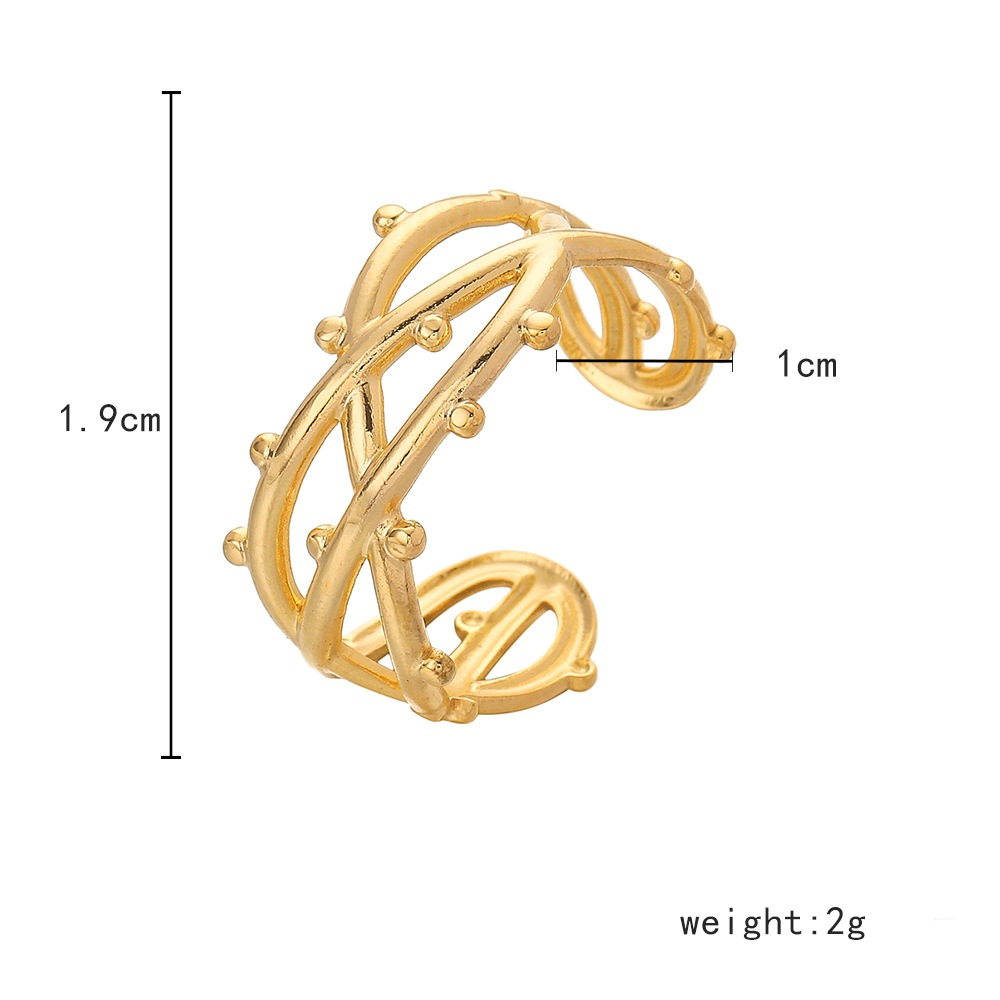 Mode Géométrique Acier Au Titane Placage Plaqué Or Anneau Ouvert display picture 5