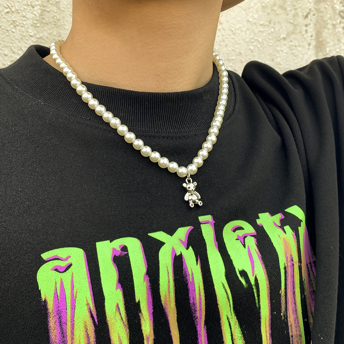 Simple Style Bear Imitation Pearl Alloy Beaded Necklace