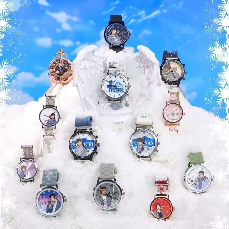 Authentic Detective Conan Series One-Eyed Residual Image Watch Surprise Box Fashion Quartz Watch Trendy Blind Box Gift