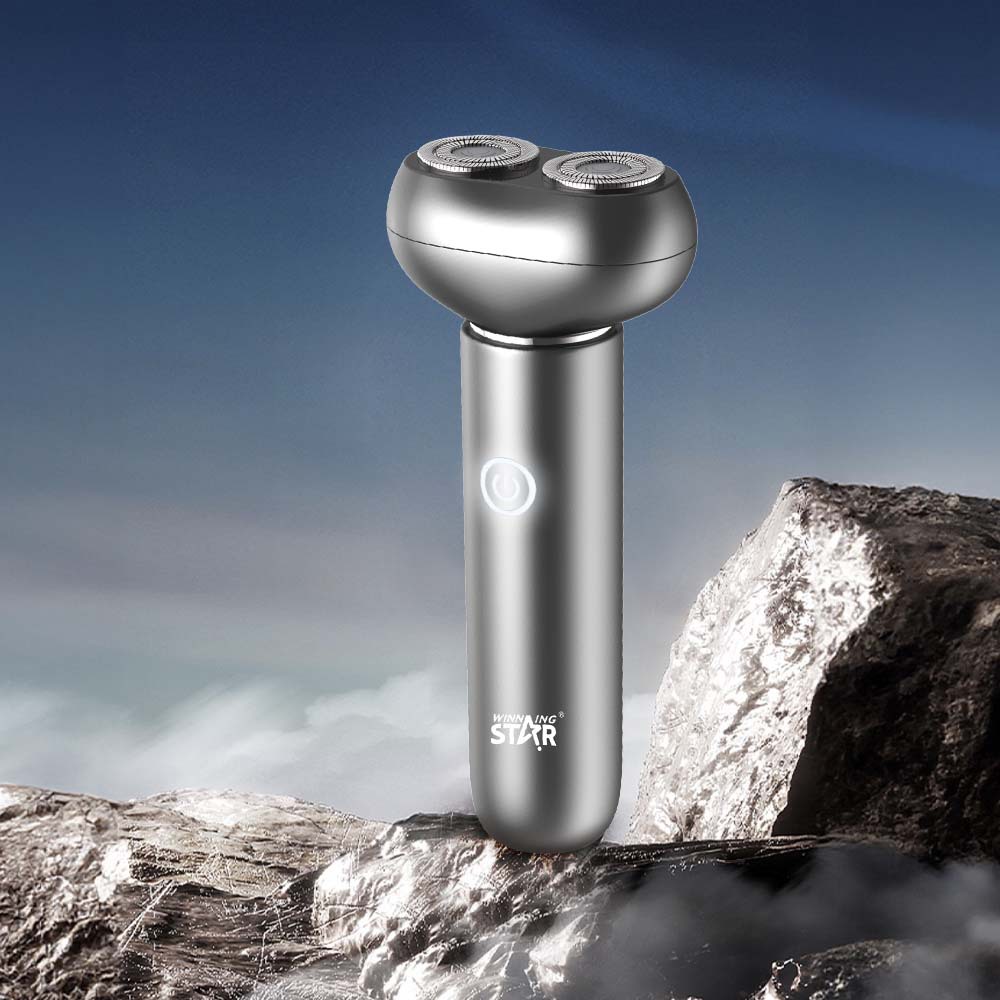 WinningStar Cross-border Type-C para hombre recargable de larga duración para el hogar portátil de doble cabezal eléctrico afeitadora