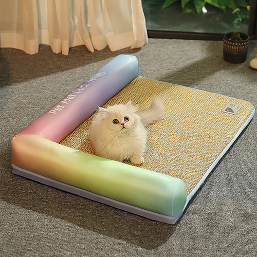 Summer pet mat mat, breathable dog rattan nest, ice sleeping mat, pet ice mat, cat and dog mat, summer supplies