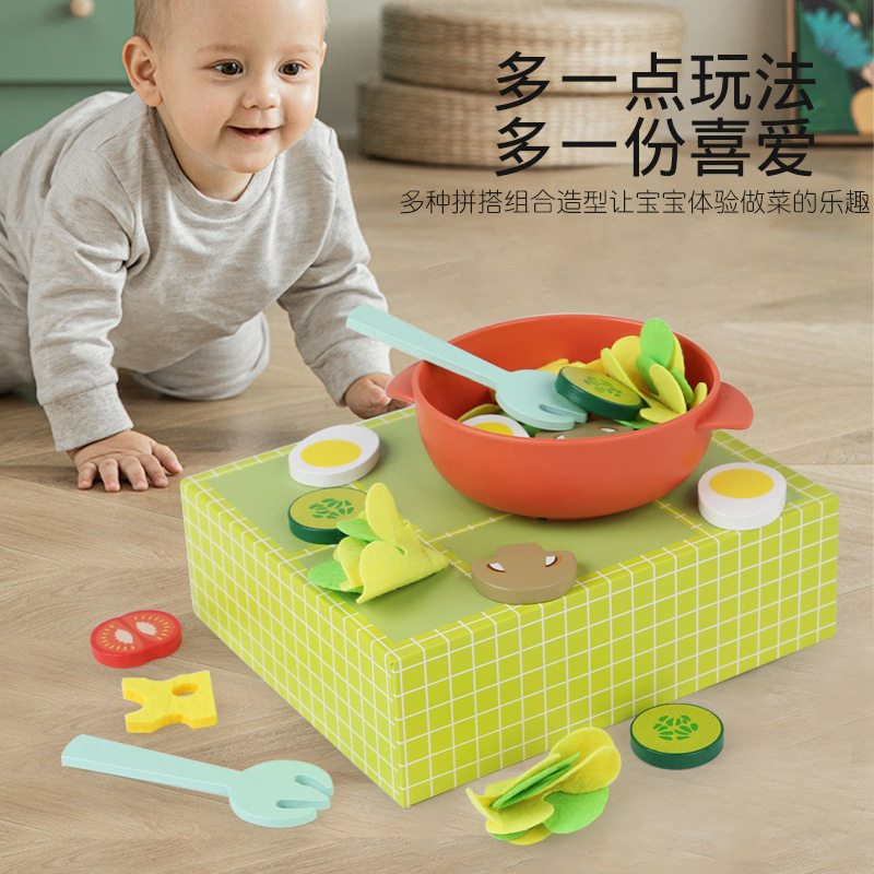 Juegos para niños Cocina para niños Niños y niñas Placa de verduras de madera Juguetes educativos Interacción entre padres e hijos Juguetes cognitivos de color