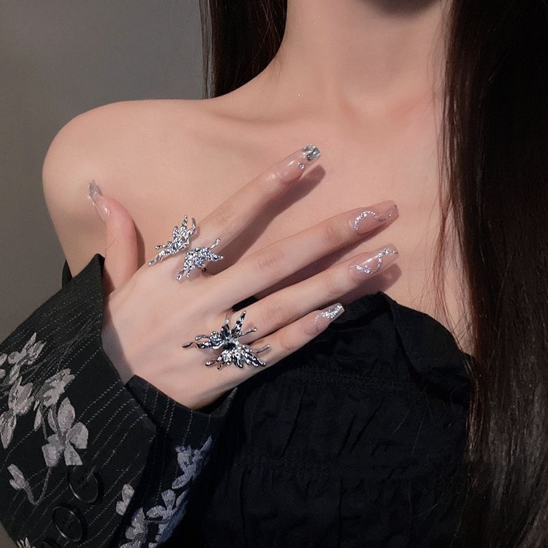 欧美蝴蝶戒指复古夸张轻奢女帅气气质百搭时尚网红个性辣妹小众|undefined