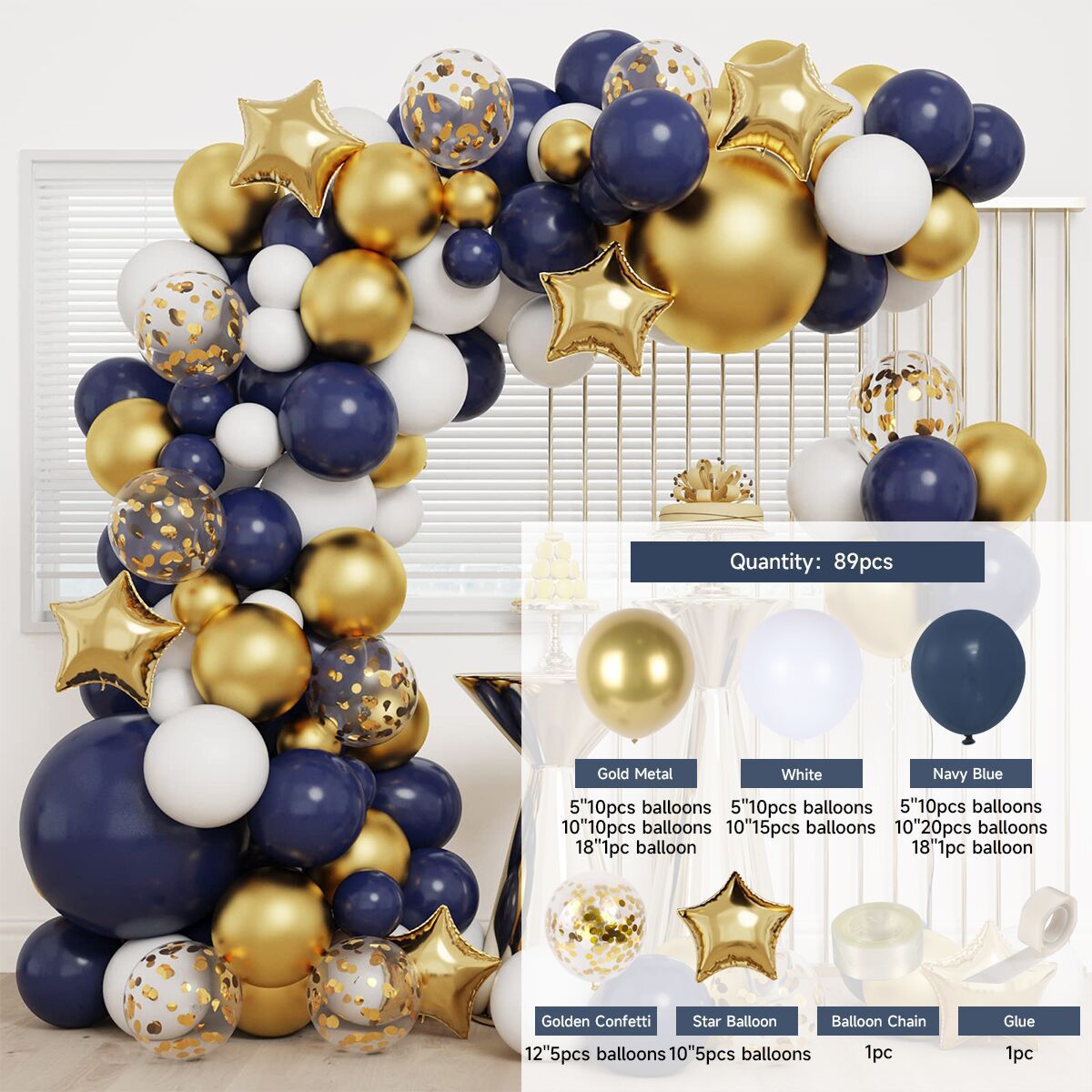 Conjunto de globos de látex de Amazon transfronterizo personalizado decoración de cumpleaños decoración de fiesta boda boda boda cadena de globos al por mayor