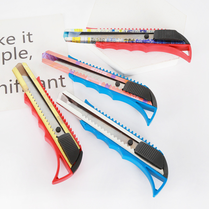 [X] 塑铁壳美工刀 裁纸刀 割刀 型墙纸刀 独立包装 明水百货批发