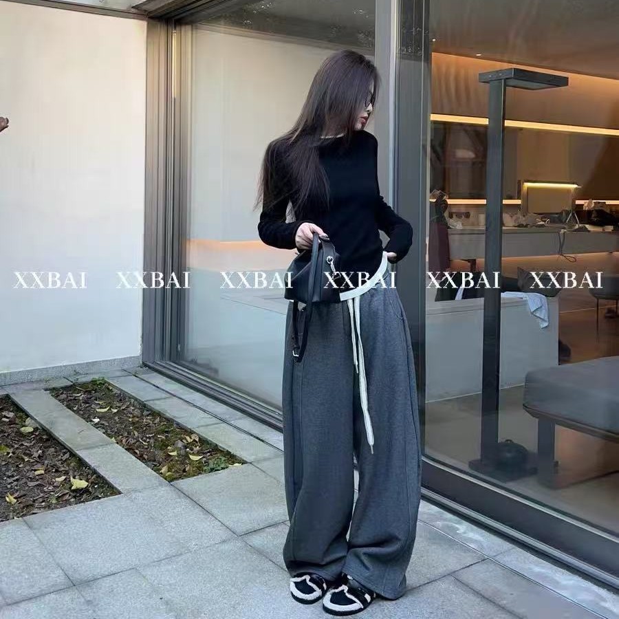 过冬伴侣！高克重加绒加厚弯刀休闲卫裤