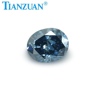 Egg-shaped oval HPHT synthetic cultivation of sapphire blue diamond bare stone VS/VVS with national inspection certificate