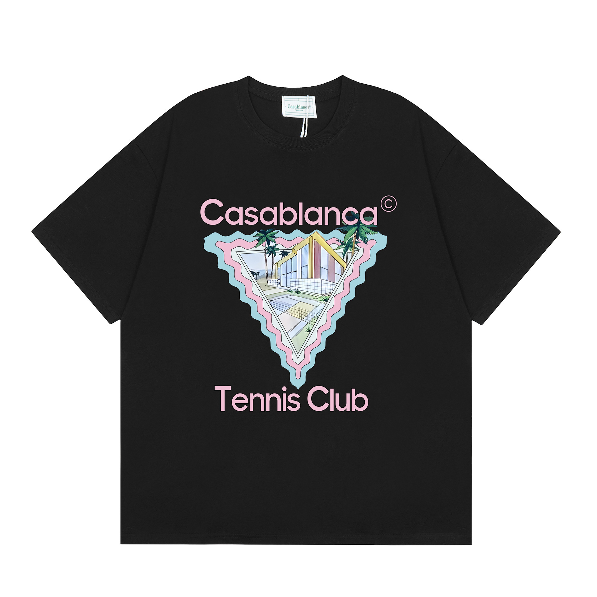 Casablanca Tennis Club T-shirt Casa Triangle Print Black