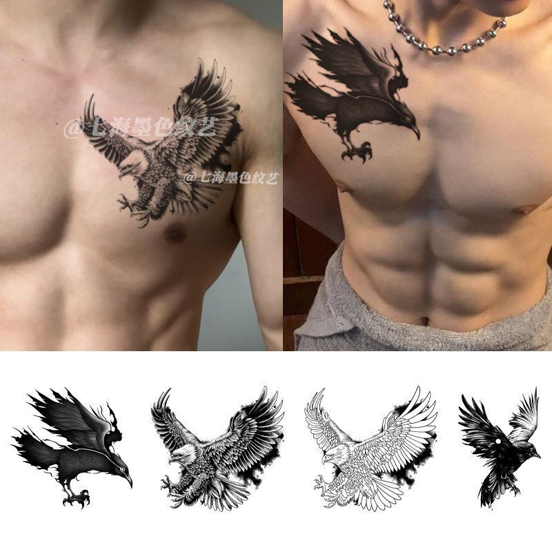 White-haired Eagle Herbal Tattoo for Men: Powerful Eagle Spreading Wings, Scar Covering, Semi-Permanent Waterproof Tattoo for Chest and Arm White-haired Eagle Herbal Tattoo for Men: Powerful Eagle Spreading Wings, Scar Covering, Semi-Permanent Waterproof Tattoo for Chest and Arm