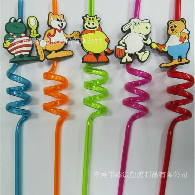 PVC软胶滴胶吸管套小象卡通吸管套 硅胶立体公仔套可