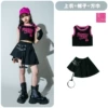 GN37 Black Rose Vest+Q403 Black Skirt+Rose Red Turto