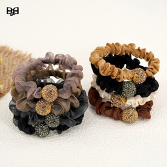 Water Diamond Round Elastic Hair Tie Fashion Net Hair Accessory Spring Headwear Stylish Large Circle High Elasticity Horsehair Hair Tying Ribbon