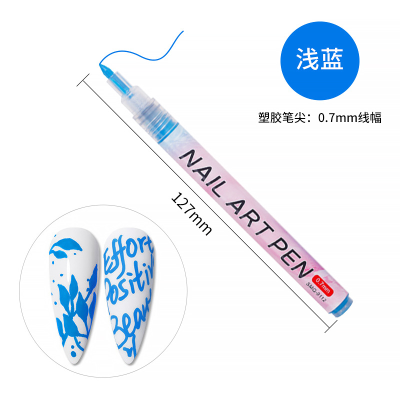SOMEQI Bolígrafo para decoración de uñas de 12 colores para pintar y puntear, bolígrafo con punta de aguja para diario DIY, bolígrafo para delinear, bolígrafo para grafiti para decoración de uñas.