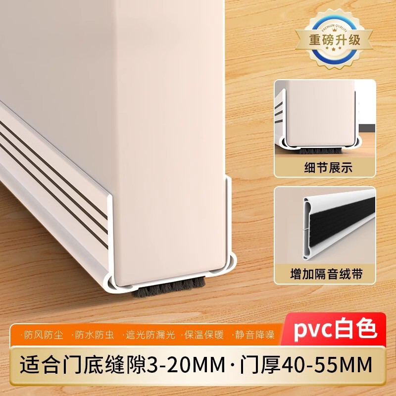 Door Bottom and Gap Sealing Strip for Bedroom Door Gap, Upgraded Silent Soundproof Strip, Windproof Door Sticker, Wind Blocker