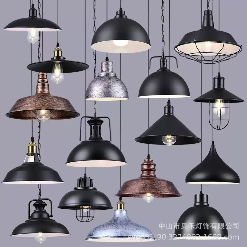 美式复古工业风餐桌吊灯工程商用酒吧台咖啡厅装饰餐厅吊灯具锅盖