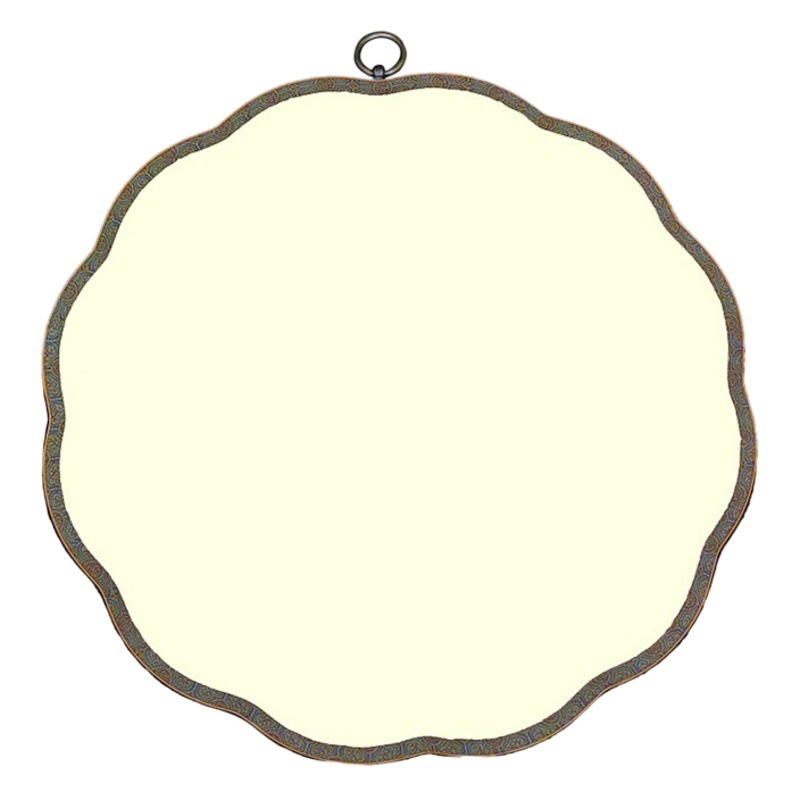 De doble cara de seda cocida en blanco Palacio ventilador colgando Pantalla de pintura ventilador pasillo estudio pintura de la pared ventilador japonés superficie del ventilador de seda