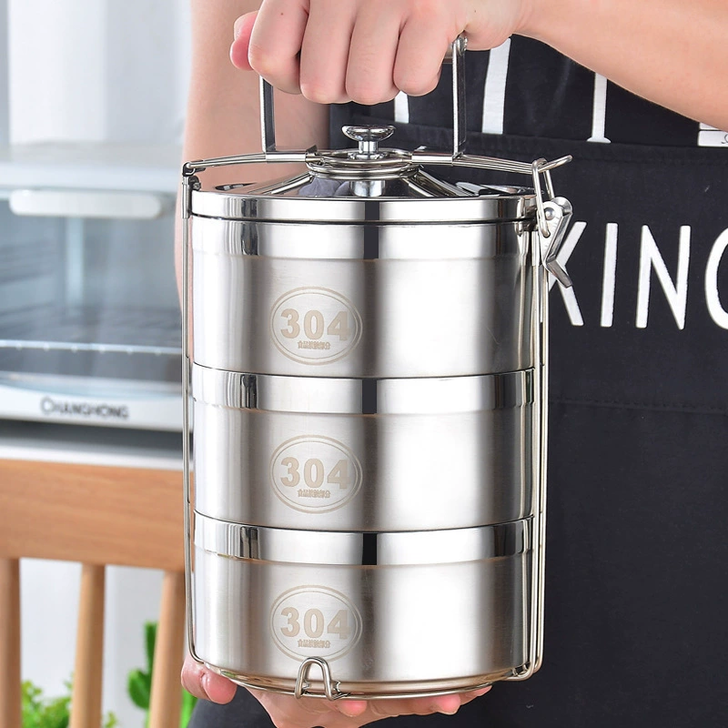 Изолированный ланч-бокс из нержавеющей стали, многослойная сумка для доставки еды, изолированная сумка большой емкости, изолированный ланч-бокс с защитой от проливания