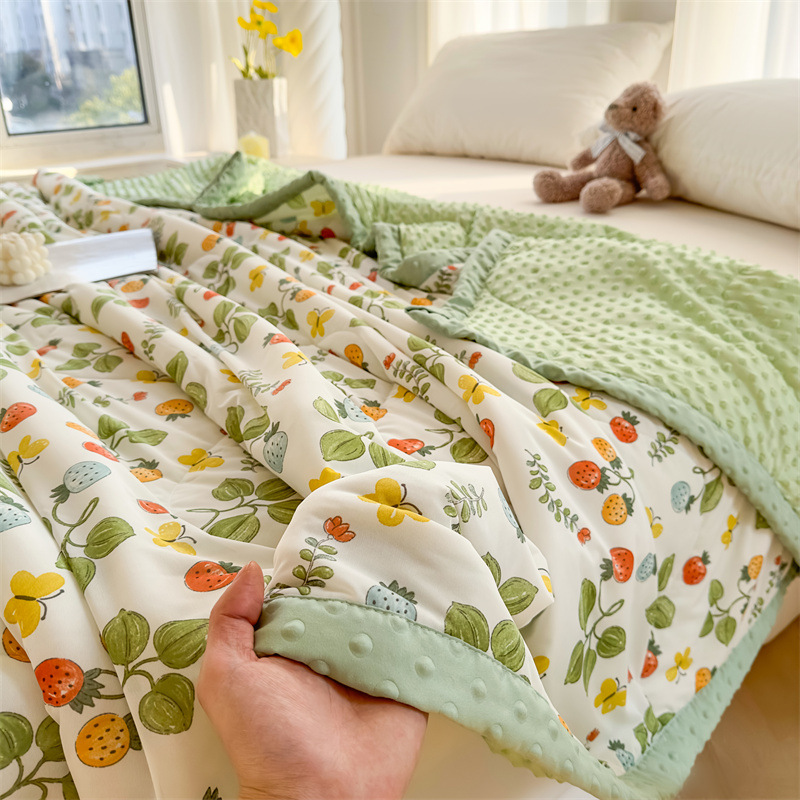 Edredón fresco de verano de frijoles de seda helada Edredón de aire acondicionado Edredón de verano para niños de verano Edredón fino lavable a máquina