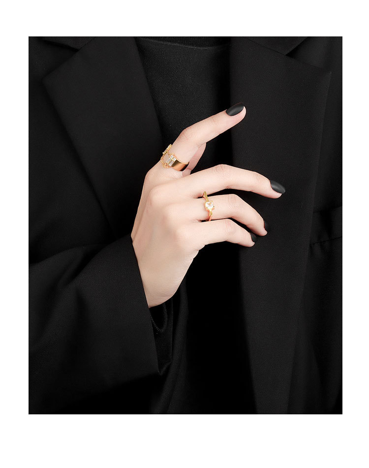 Fashion Simple Style Geometric Copper Plating Zircon Rings