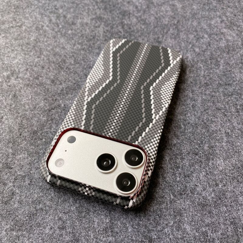Carbon Fiber Suitable for Iphone17Promax Mobile Phone Case Pc Half Pack 16 Kevlar Pattern 15 Anti-Fall 14 Protective Cover