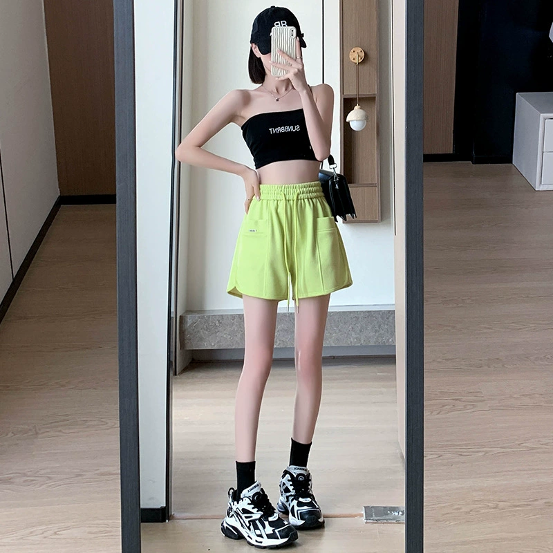 Летние спортивные брюки, шорты, корейский стиль, oversized, стяжка, на эластичной ленте, свободный крой