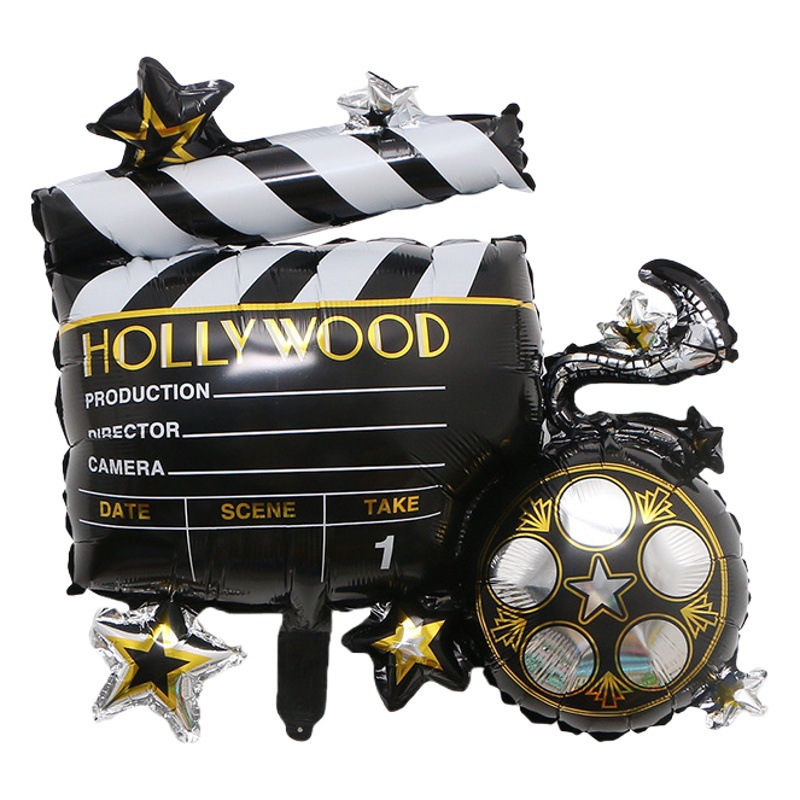 Transfronterizo nuevo micrófono gafas de sol forma película de aluminio globo cantando fuerte tema Fiesta decoración globo