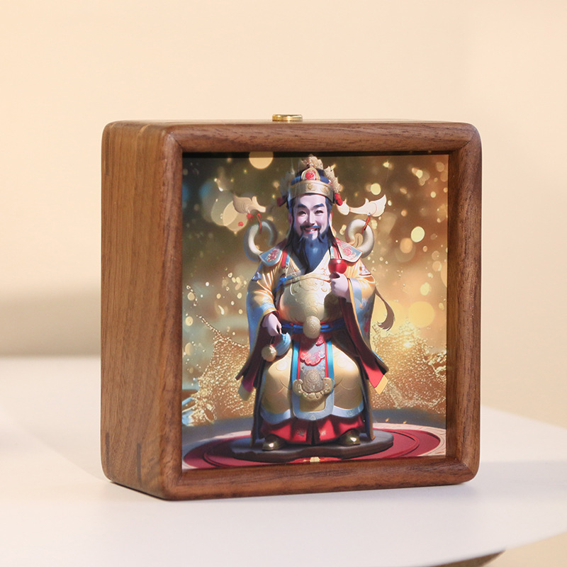 中国黒クルミ無垢材フレームライト絵画クリエイティブナイトライトフォトフレーム雰囲気ライト誕生日 diy ギフト装飾品