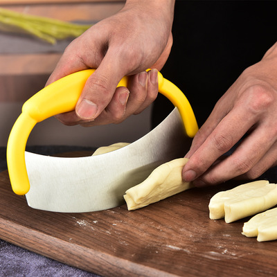 Stainless steel Dough Cutter Half Use Cutter Pizza Dough Cleaver Crescent Pizza Round knife