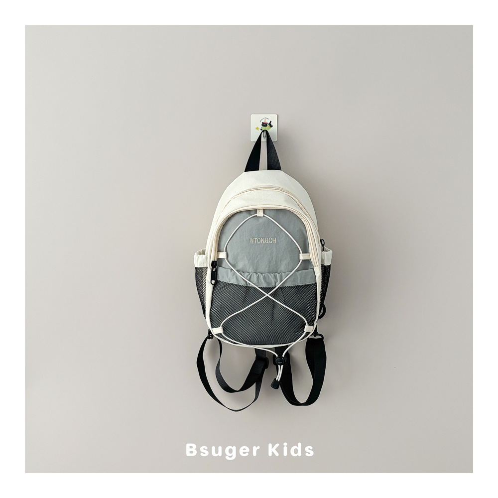 Ins Style Casual Retro Bag Large Capacity Drawstring Zipper Kidsren's Backpack Outdoor Travel Sports Backpack