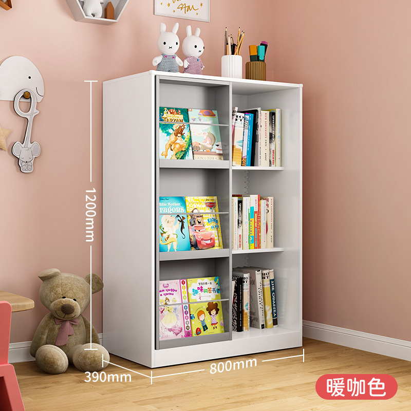 De los niños de baja estantería carril de deslizamiento de acero del hogar caja de imagen gabinete de almacenamiento piso hierro juguete gabinete de almacenamiento