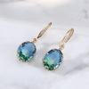 Accessory, earrings, stone inlay, tourmaline zirconium, European style, wholesale, with gem