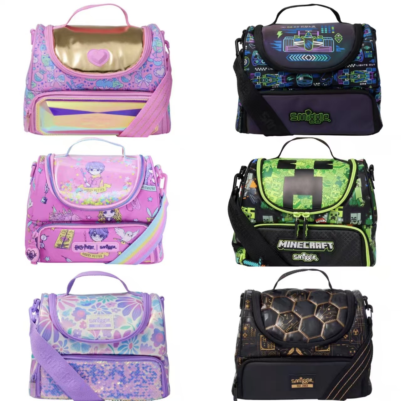 Australian Smiggle Double-Layer Meal Bag Primary School Students Waterproof Lunch Bag Kidsren's Double-Layer Handbag Outdoor Insulation Bag