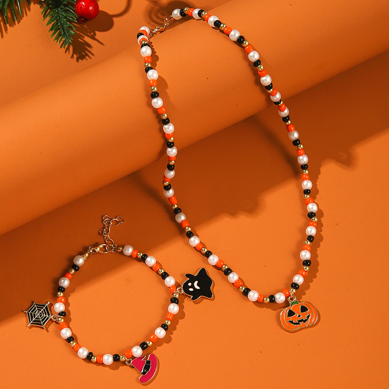 Alloy Material Halloween Festival Halloween Pattern Pattern Cute Halloween Pattern Alloy Plating Halloween Women's Bracelets Necklace