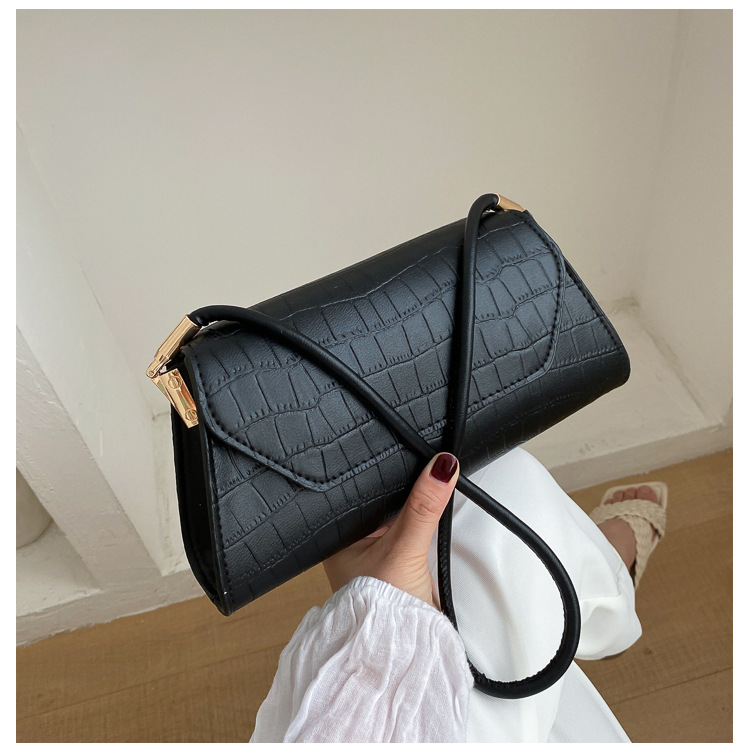 Women's Bags 2022 Spring/Summer New Simple Fashion Stone Pattern Shoulder Bags Textured French Baguettes PU Women's Bags