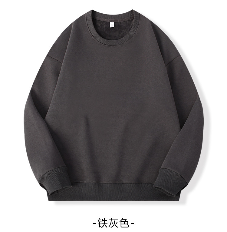 跨境秋冬新款纯色上衣宽松落肩休闲百搭华棉圆领卫衣批发定制logo|undefined