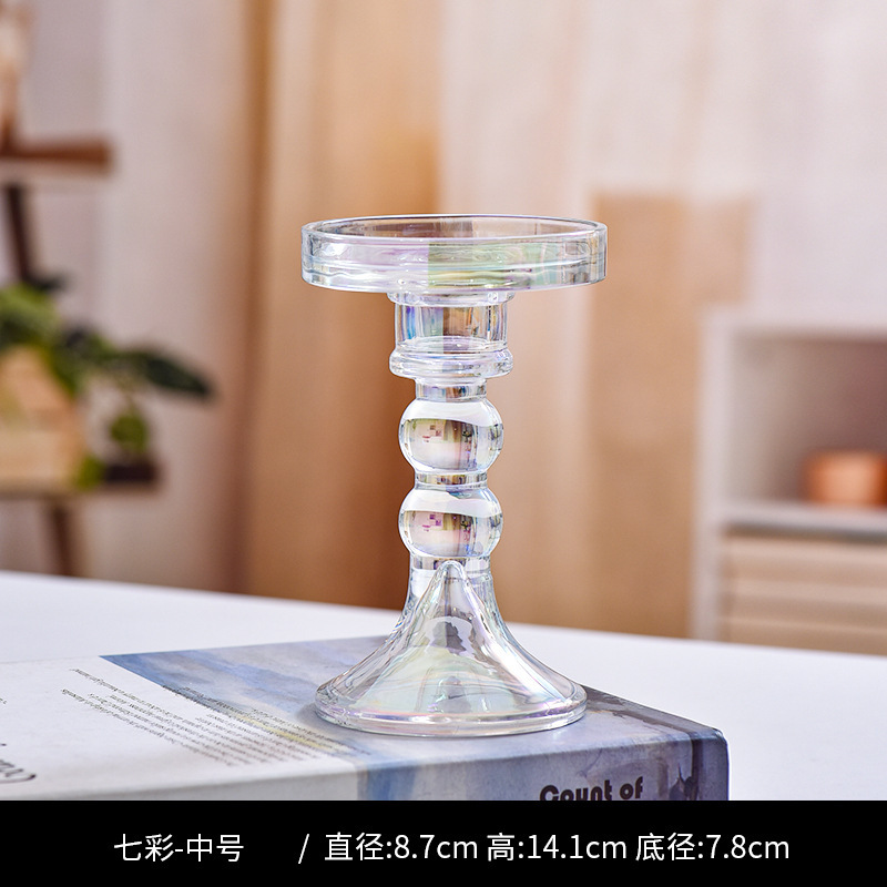 クリスマス風高級感インス風ガラス製キャンドルホルダー、家庭用キャンドル台、ロマンチックなウェディングテーブル、クリエイティブなホームデコレーション|undefined