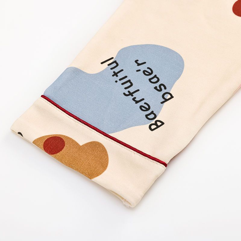 Pijamas de manga larga para mujer primavera y otoño 100% algodón puro 2023 nuevo cardigan lindo estudiante en línea ropa para el hogar rojo