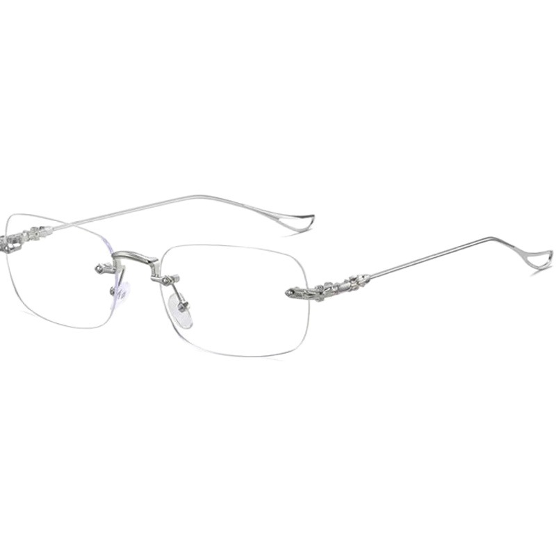 Estrictamente seleccionados gafas sin marco anti-azul luz gafas de presbicia pequeño rojo mismo estilo llanura gafas de adelgazamiento marco corte borde gafas de presbicia para los hombres