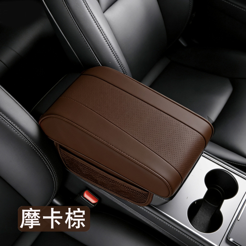 Newly Upgraded Classic Car Universal Armrest Box Booster Pad with High-Quality Nappa Leather and High-Resilience Sponge