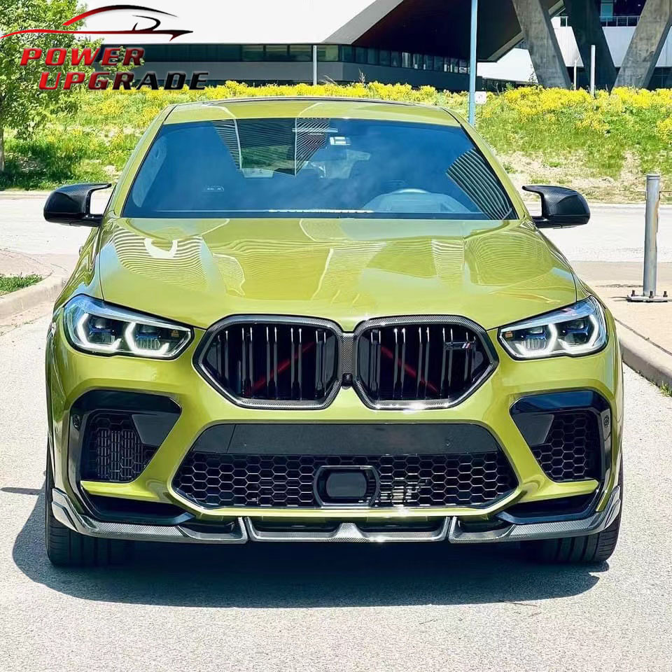 Suitable for BMW X6M F96 front lip modification part LD model carbon fiber front spoiler front bumper lip decoration