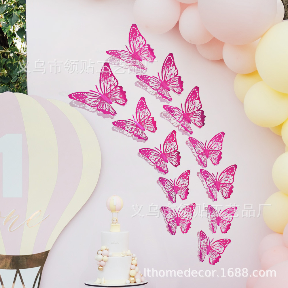 Lthd029 mariposas volando mariposas tridimensionales filmando accesorios, embellecimiento del hogar, decoración de fiestas, decoración de cumpleaños