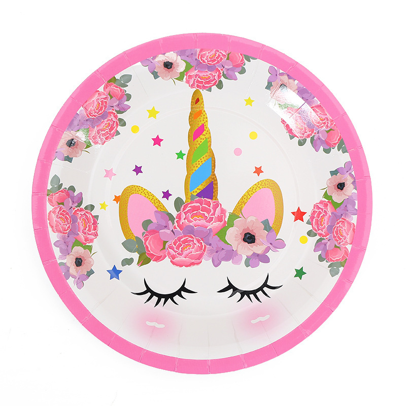 Simple Style Unicorn Napkins And Paper Plates 16 Pieces display picture 1