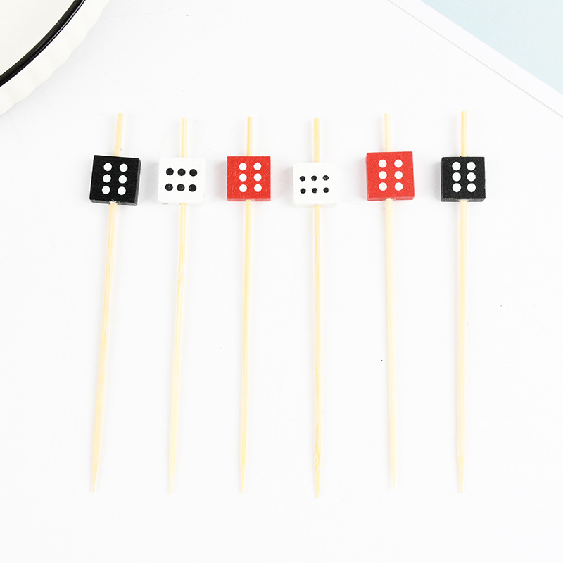 Fruitstick creativo al por mayor Fruitstick desechable horquilla Foodstuff bambú productos de bambú multicolor