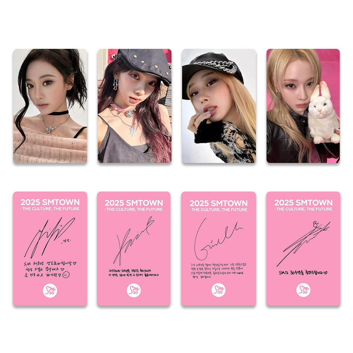 Набор фотокарточек (Aespa) SMTOWN — 4 случайные коллекционные карты, фан-мерч, 0,01 кг