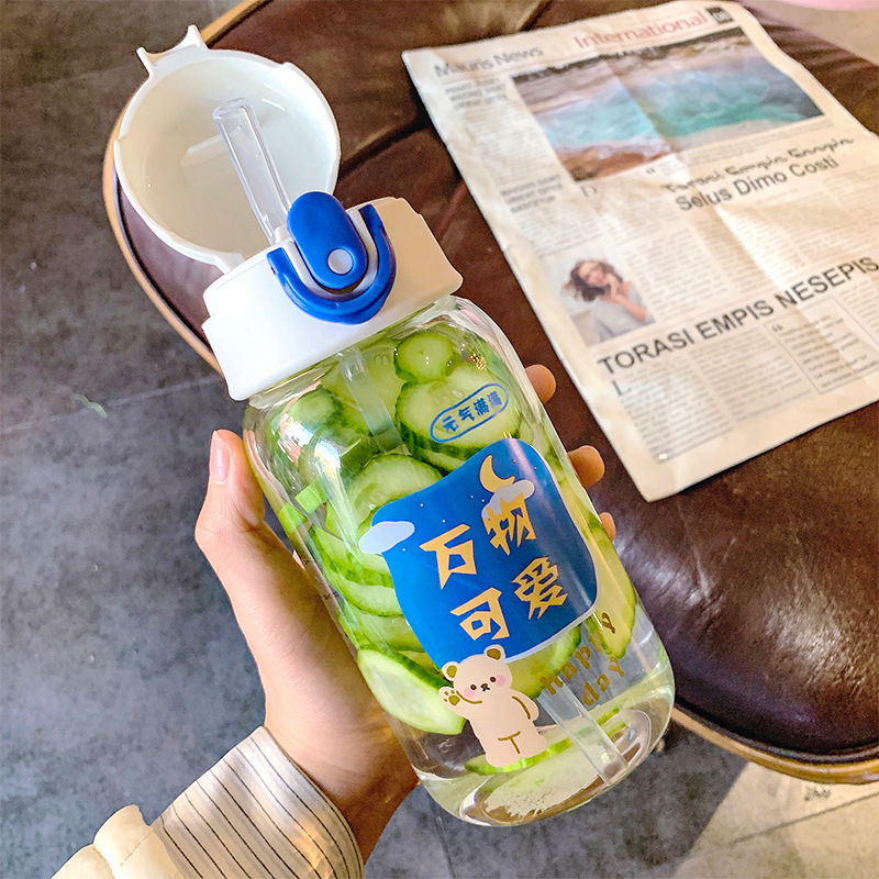 Transparent Cartoon Printing Cute Glass Water Cup display picture 12