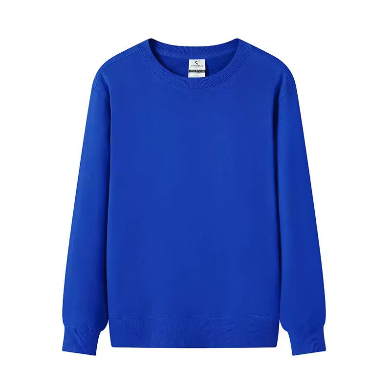 300克冬季套头纯色纯棉毛圈圆领卫衣男女同款圆领长袖