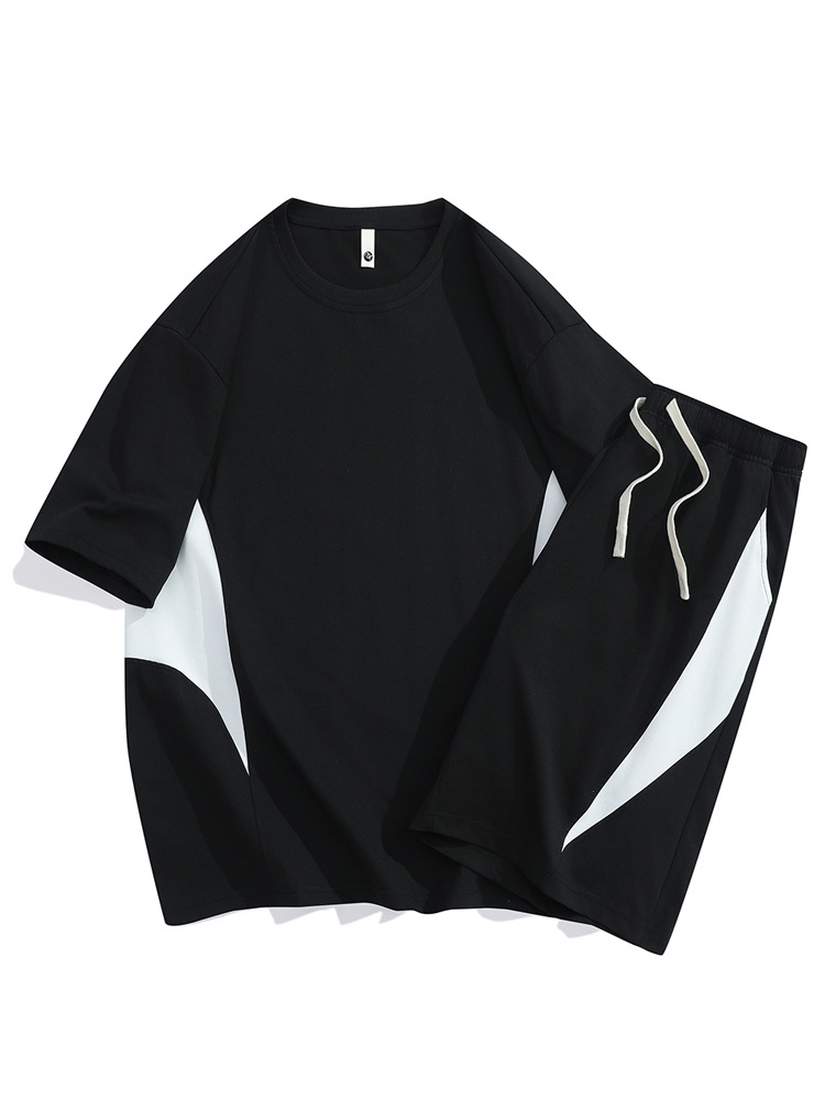 2025 adolescente verano nuevo estilo suelto y cómodo traje de ocio deportivo para hombre camiseta de manga corta pantalones cortos deportivos de 2 piezas