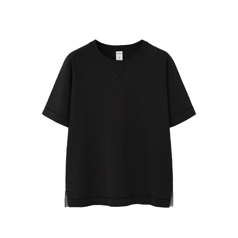 Jiexhan Cross-border | 2025 camiseta de raglán americano de algodón de cáñamo pesado primavera y verano de los hombres marca de moda nuevo producto al aire libre manga corta suelta